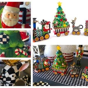 MacKenzie Childs 5 Piece Holiday Train Set - Brand New With Tags & Box / $ 550